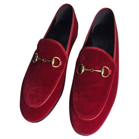 gucci jordaan velvet loafer red|gucci jordaan fur loafer.